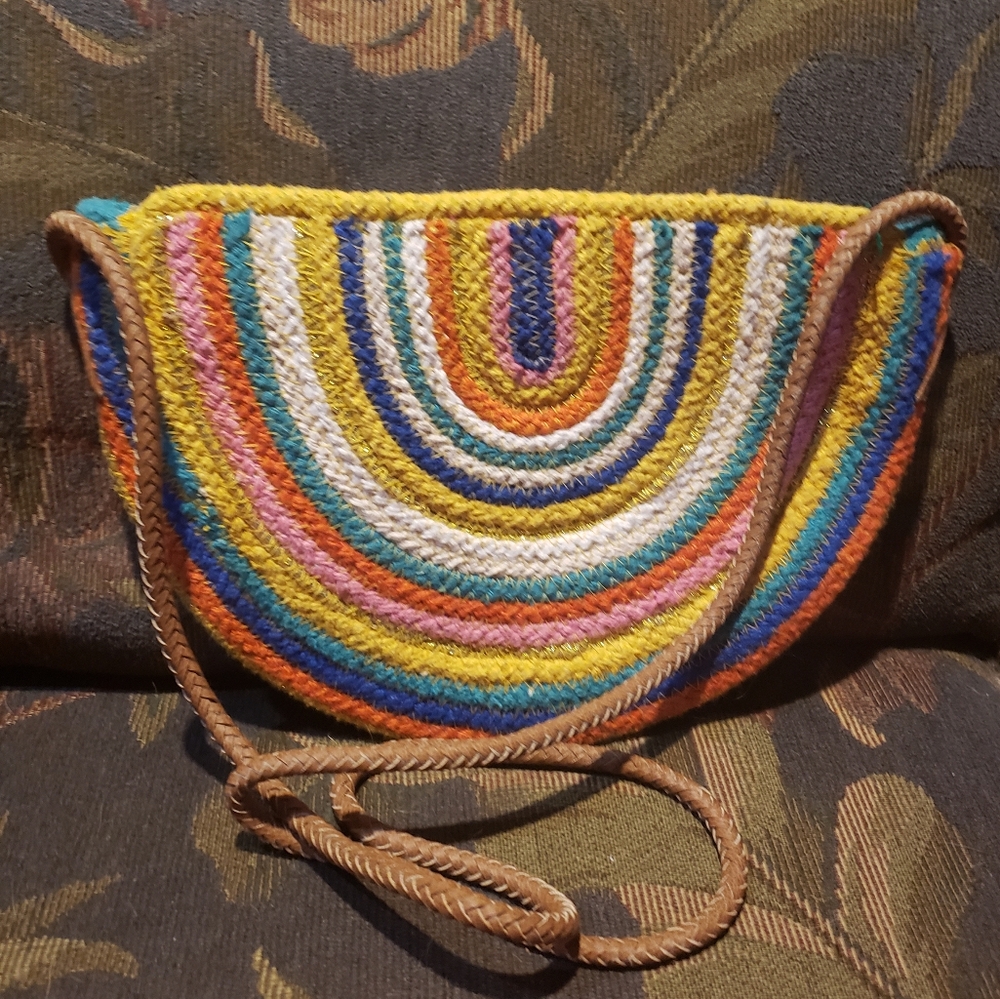American Eagle Outfitters rainbow rope shoulder bag purse crossbody
